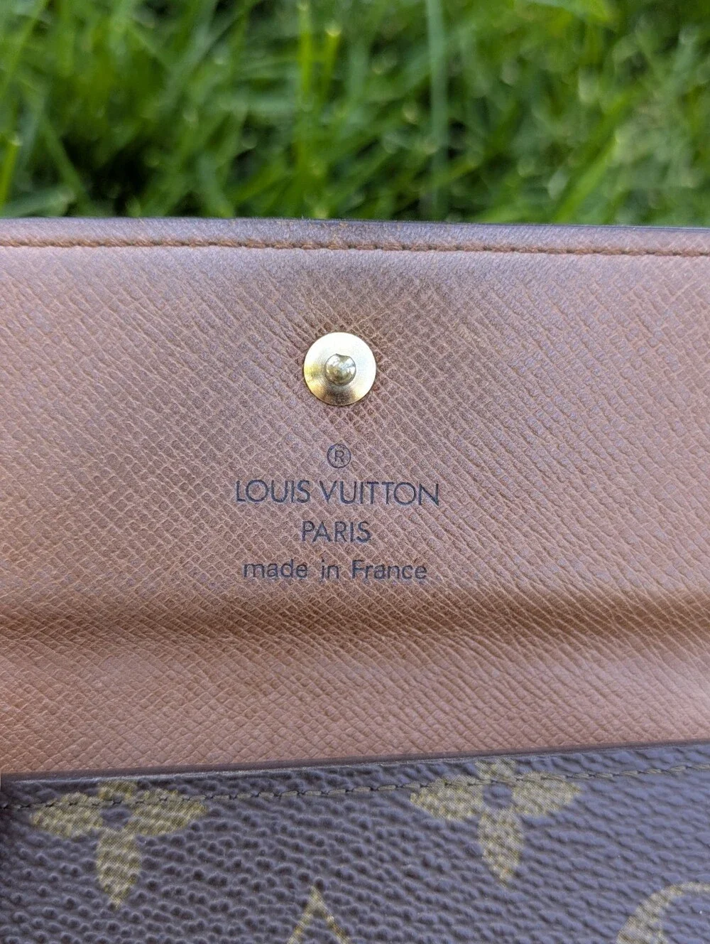 Louis Vuitton Brown Monogram Canvas Snap Wallet with Gold Tone Hardware
